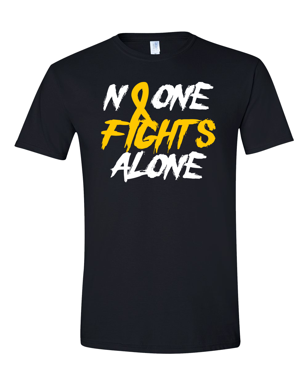 "No One Fights Alone" Childhood Cancer Awareness Tee