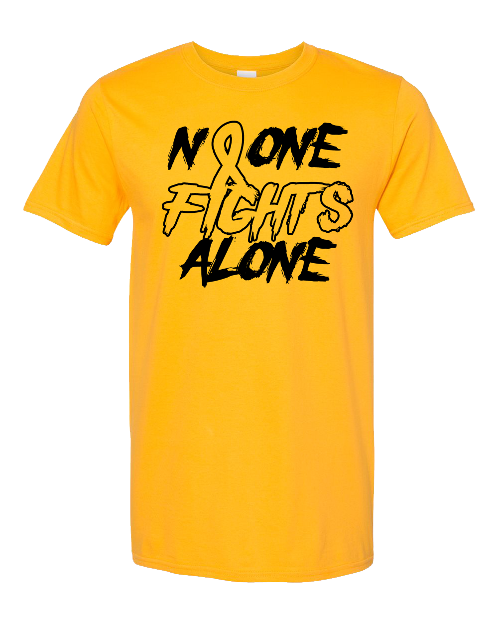 "No One Fights Alone" Childhood Cancer Awareness Tee